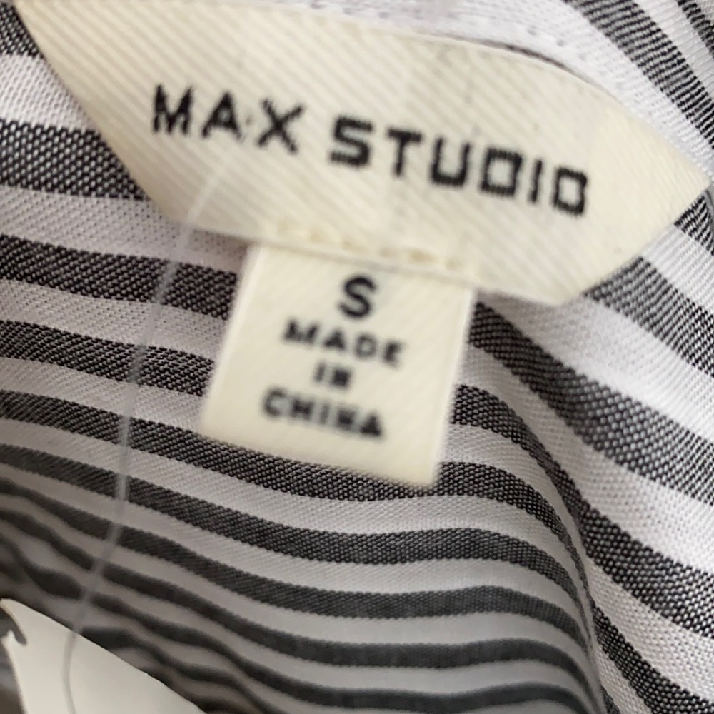 Max Studio Striped Izla Button Down Tunic Small NWT - Picture 6 of 8